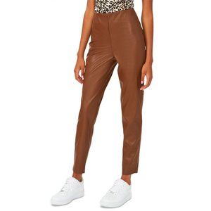 NEW Riley & Rae Womens Faux-Leather Leggings 2351302 Cognac Brown S
